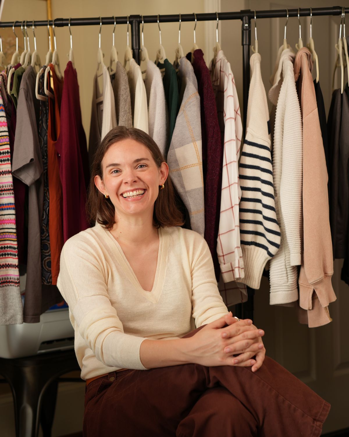 Lee Mullins in her closet
